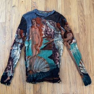Vintage Jean Paul Gaultier sheer Mesh Botticelli shirt. Very rare Reinventable